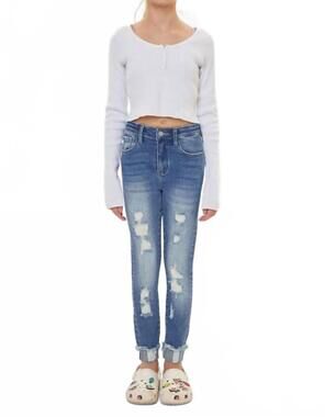 NEW KANCAN samara skinny jeans in medium wash